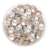 Cognac White Hexagon kaleidoscope Shape Glass Pointed Back Fancy Rhinestones WholesaleRhinestone